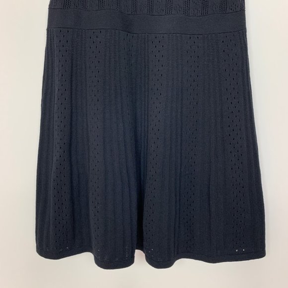 Trina Turk Marcela Pointelle Sweater Black‎ Dress - Picture 2 of 10